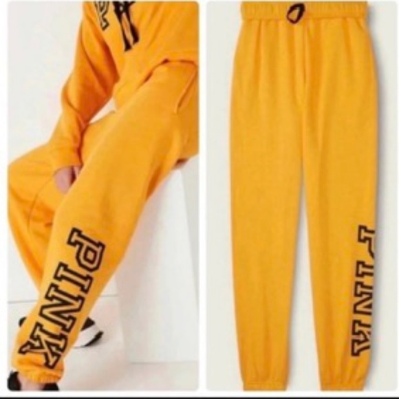 VS PINK FLEECE BAGGY CAMPUS PANT FULL ZIP SNAP SLEEVE HOODIE M LG - Picture 4 of 15